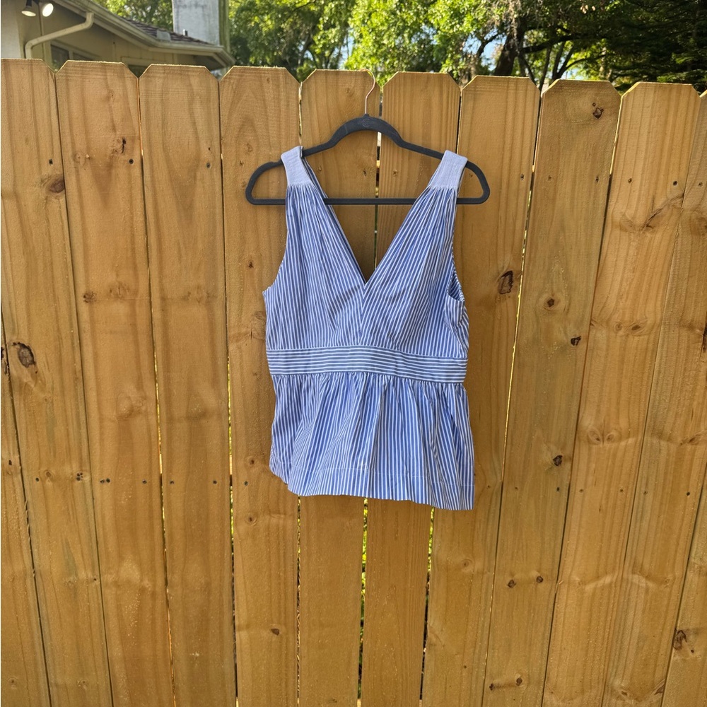 Banana Republic Blue and White Striped Blouse y2k authentic hot deal!